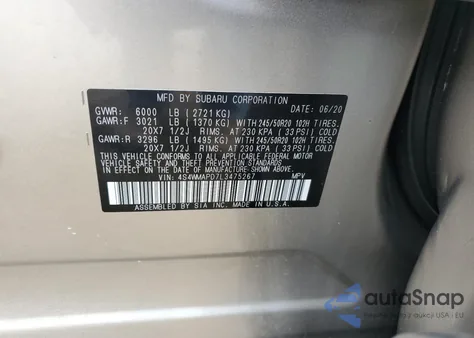 2020 Subaru Ascent Limited из США, поврежденный, VIN 4S4WMAPD7L3475267